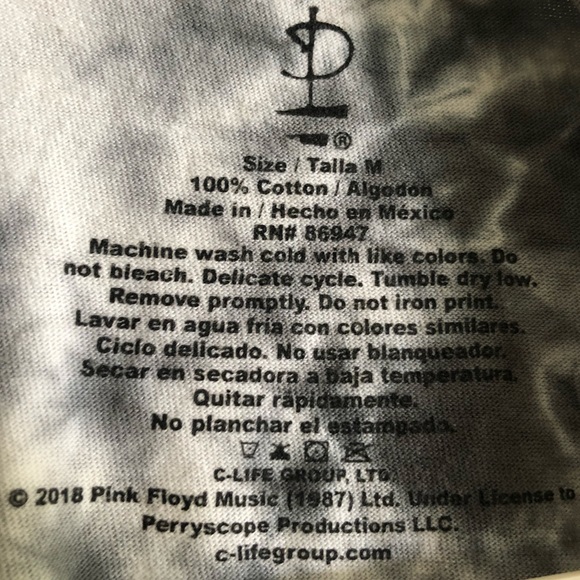 Cute Crop Top Tie Dye Pink Floyd Tee Shirt Top M - Picture 3 of 4